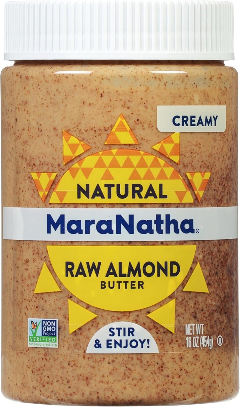 MaraNatha Natural Creamy Raw Almond Butter, 16 Ounce Jar - Image 1